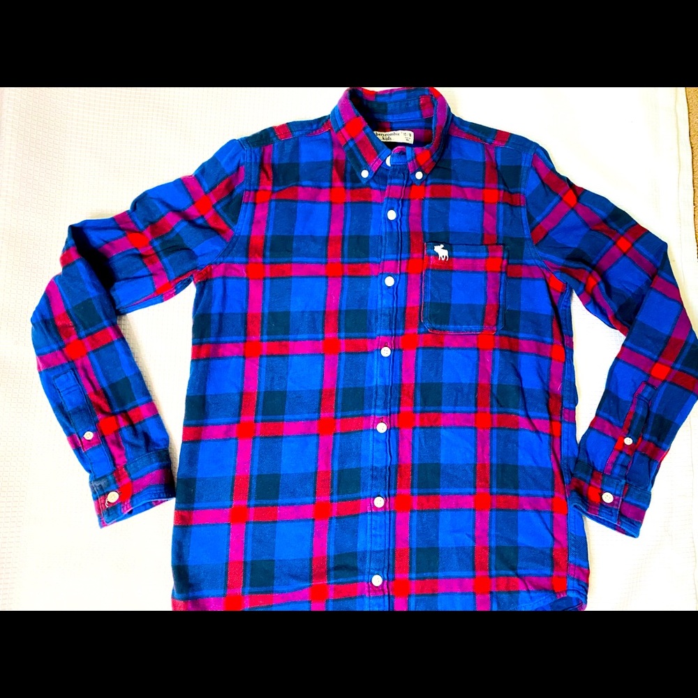 Boys Abercrombie and Fitch flannel button down size 15/16